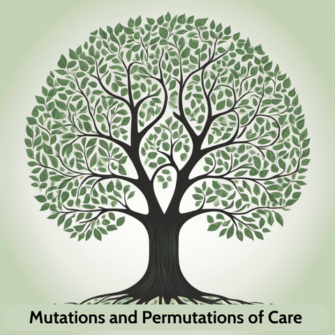 graduate conference image is a tree with the title of the conference ("Mutations and Permutations of Care") underneath