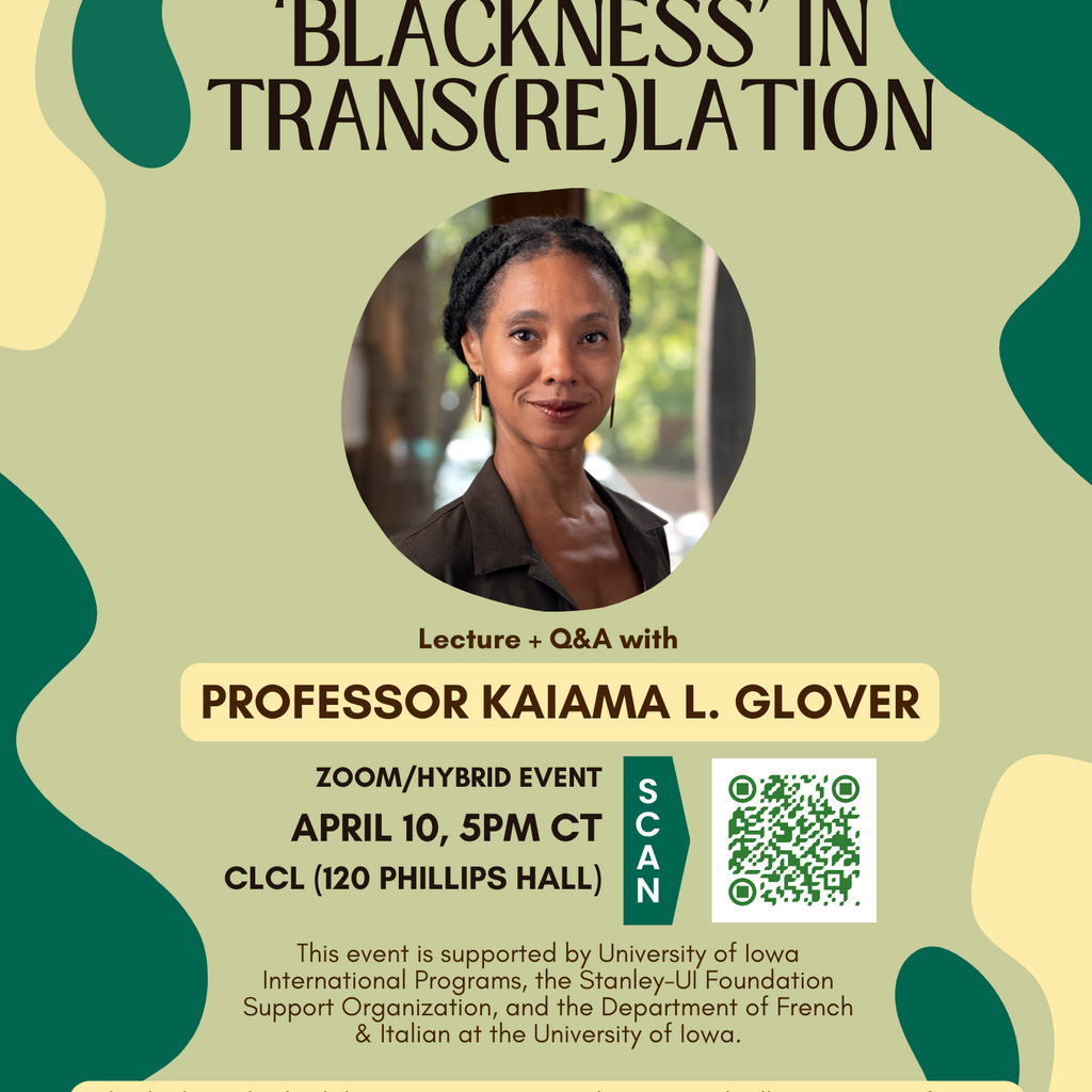 Kaiama L. Glover talk and Q&A: 'Blackness' in Trans(re)lation promotional image