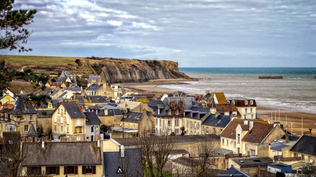 The coastal city of Normandy, France.