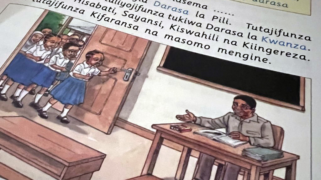 An instructional textbook teaching the Swahili language